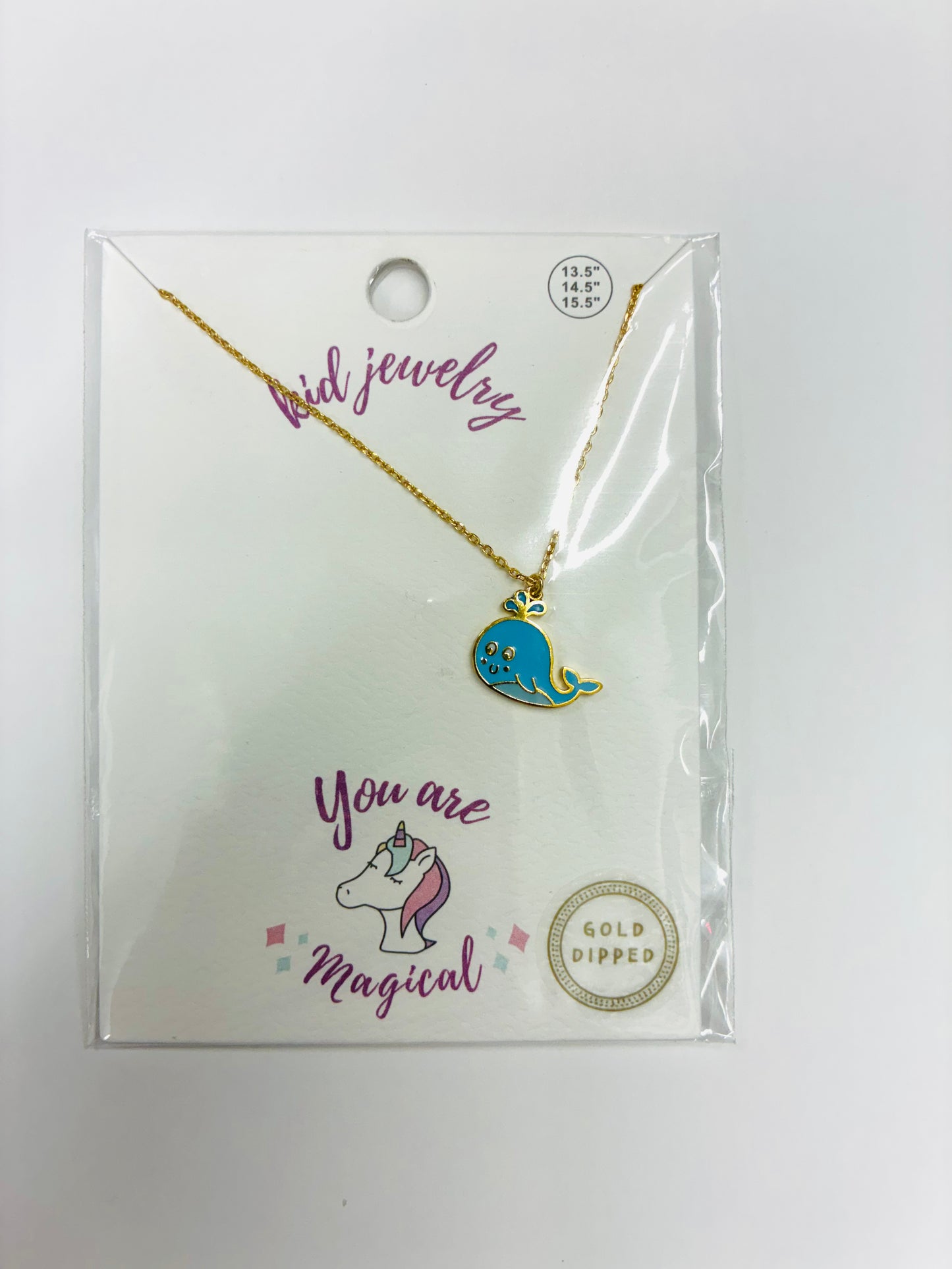 Kid’s Fun Gold Dipped Necklaces with Charm