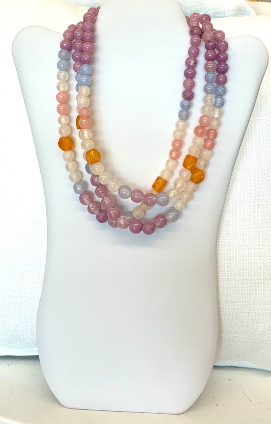 Layered One Piece Beaded Necklace