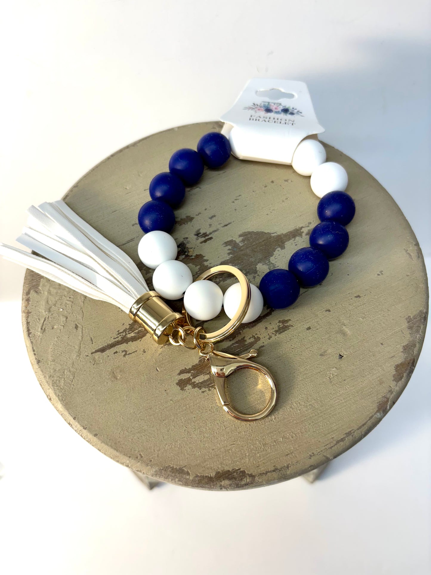 Silicone Beaded Keychain Bracelet