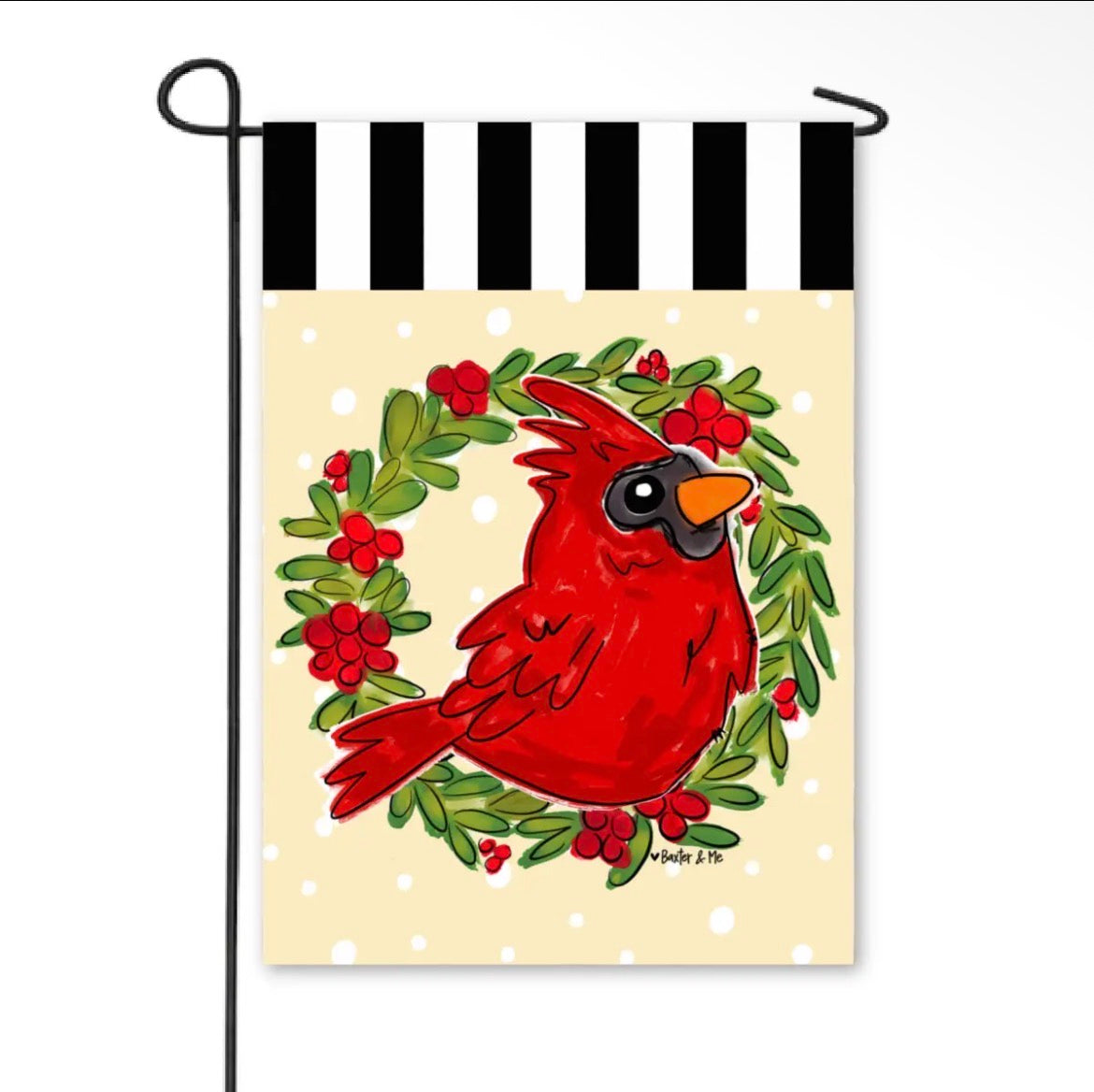 Christmas Cardinal Garden Flag - Baxter & Me