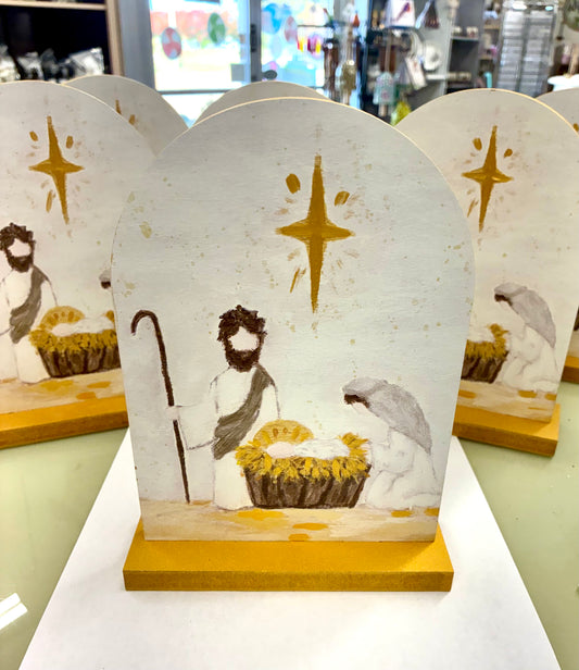 Arched Neutral Nativity Table Decor