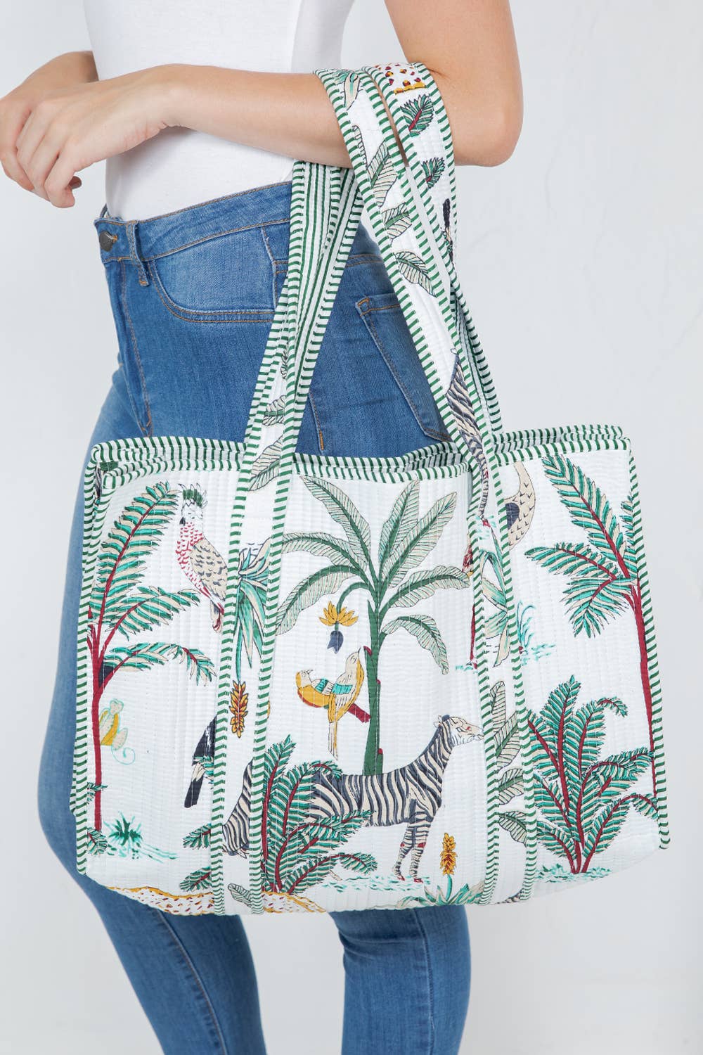 Jungle Quilted Tote Bag (BG-46)