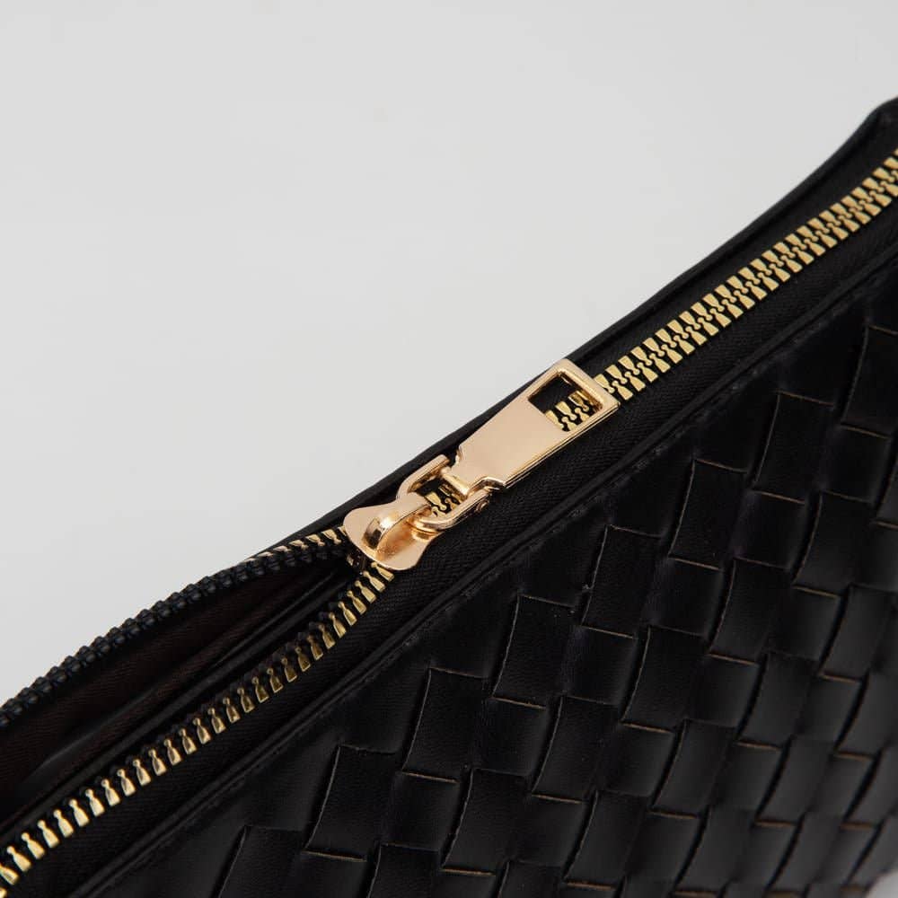 Kate Woven Three Compartment Crossbody Wristlet Bag: Ivory