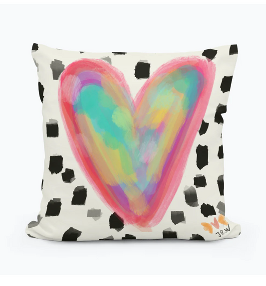Jennie Bright Heart Square Pillow 12x12