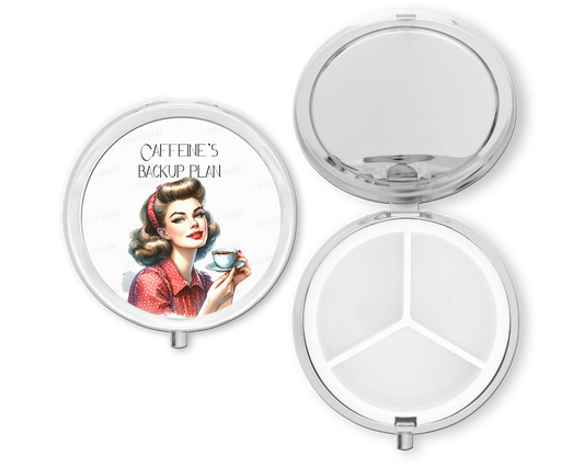 Purse Pill Box Organizer, Caffeine's Backup plan