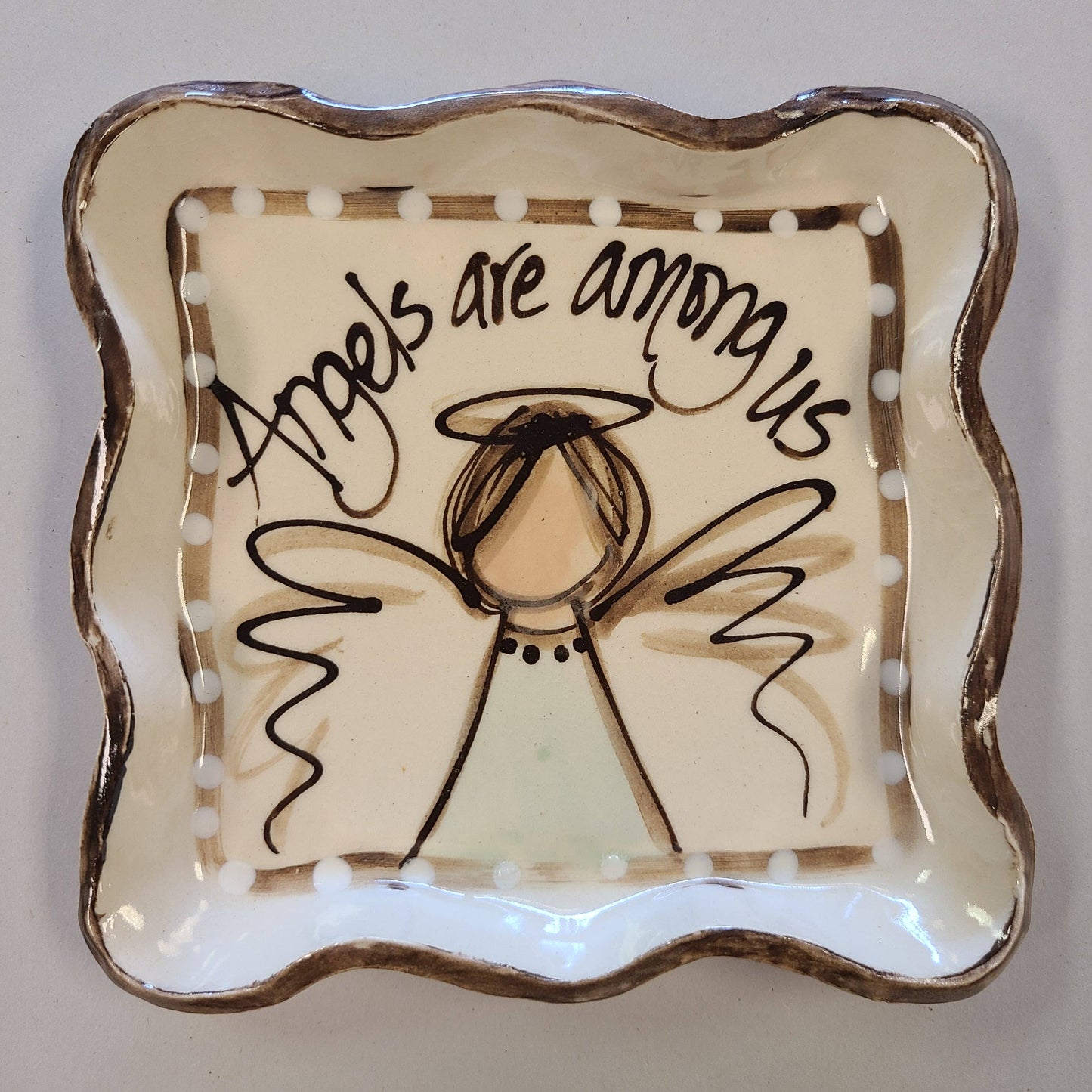 Candle Plate (AW Angels Among Us)  - Heartfelt Traditions - Store Pickup Only