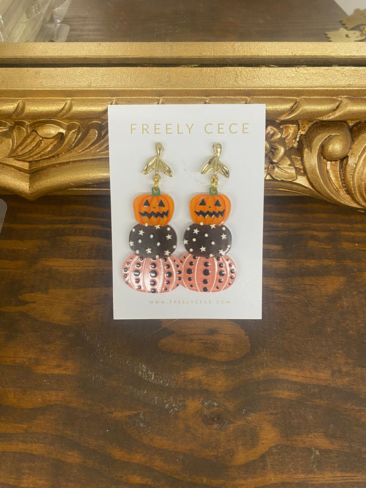 Jack-o’-lantern Halloween Earrings by Freely CECE