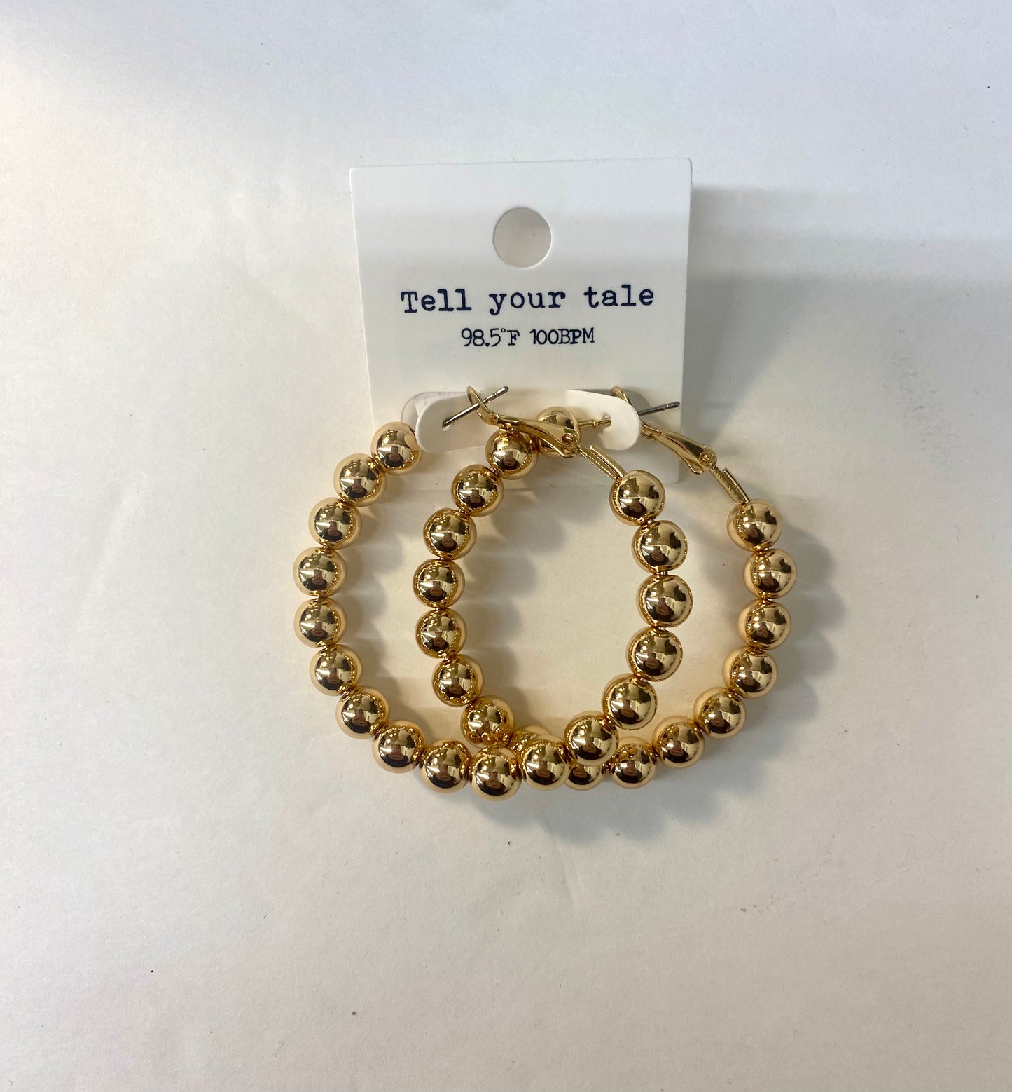 Gold Beaded Hoop Earrings