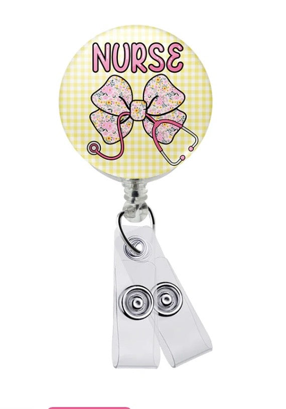 Yellow Nurse Bow - Badge Reel