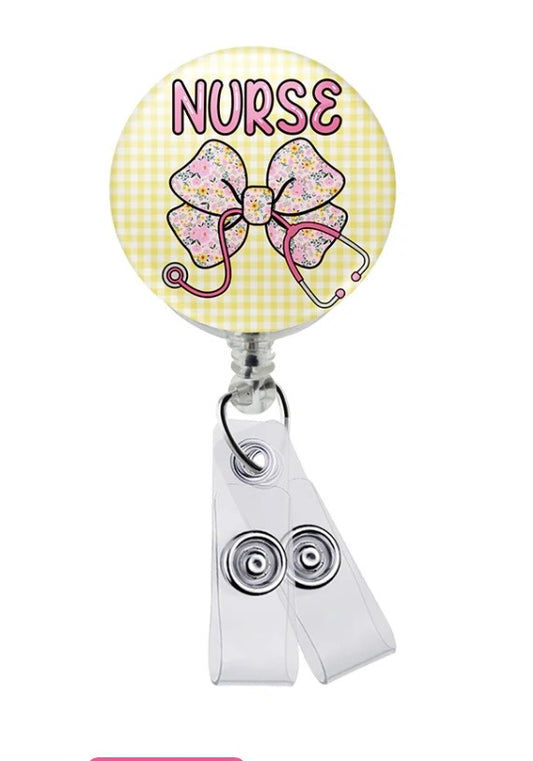 Yellow Nurse Bow - Badge Reel