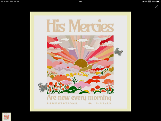His Mercies are New Square Pillow Swap Lucky Bird Co.