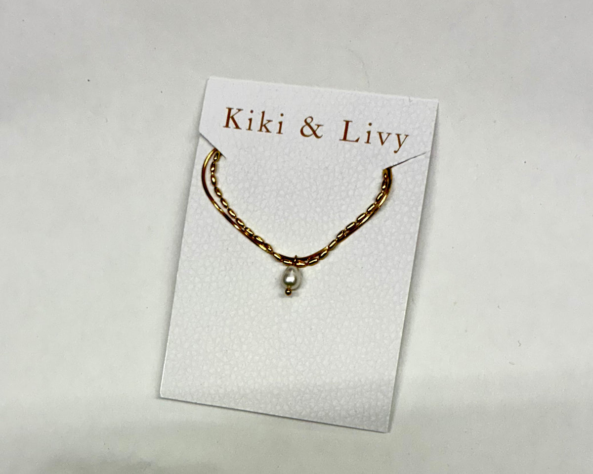 Double Strand Single Pearl Necklace