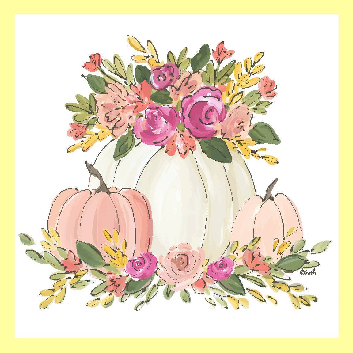 Haley Pumpkins & Flowers Square Pillow Swap