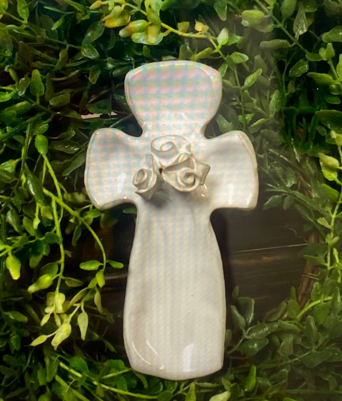 Tab Boren White Rose Cross