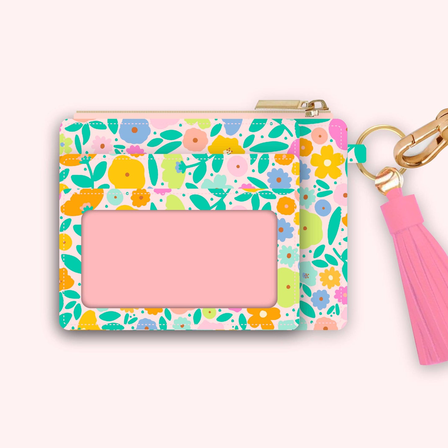 Wallet Keychain | Blush Rainbow Meadows