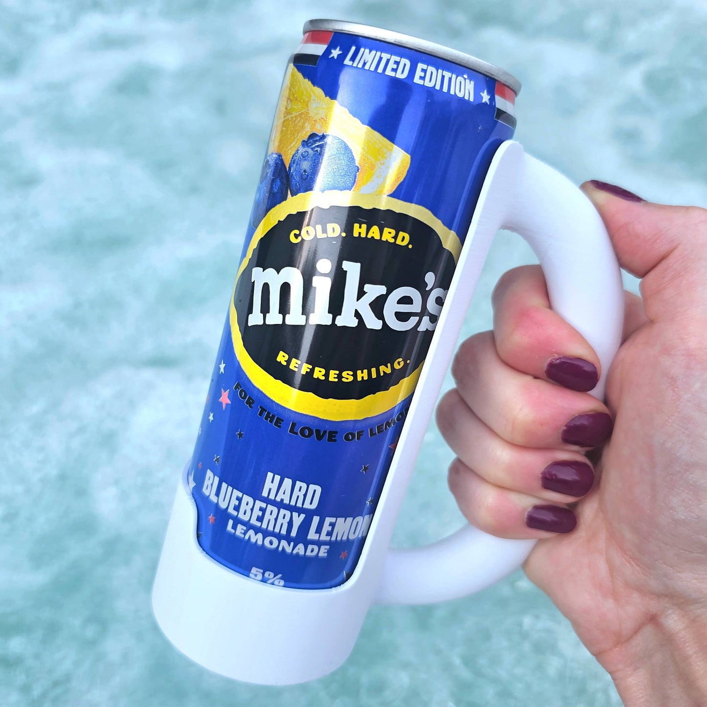 12 oz Slim Can Holder Handle Redbull, Alani Nu, White Claw: Pink- Glows Orange