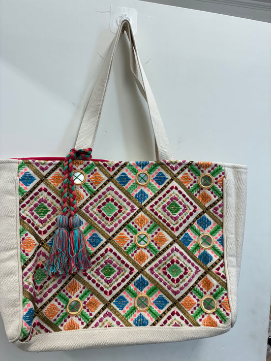 Bohemian Large Woven Multi Color Tote Bag