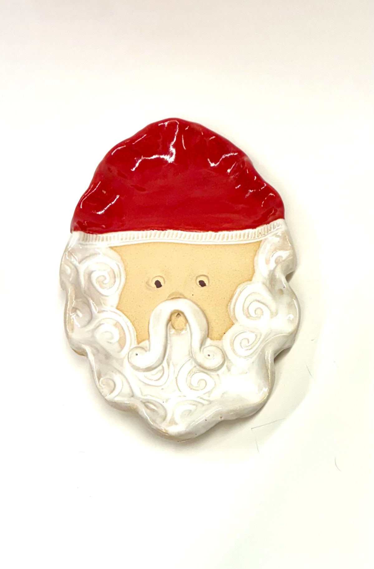Santa Accent Plate 8.5x6” - Tab Boren Pottery #202