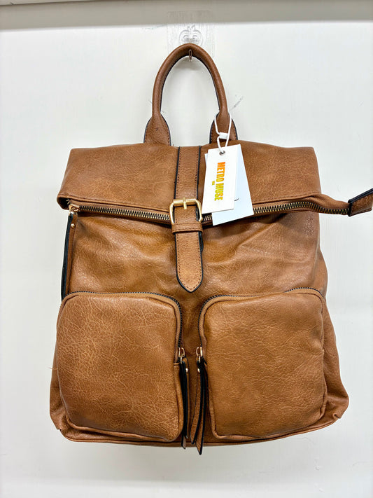 Metro Muse Fold Over Vegan Leather Backpack