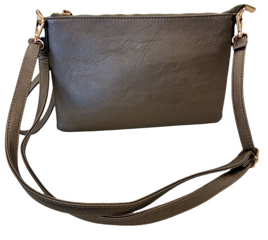Faux Leather Crossbody/Wristlet 11.5x7.5”