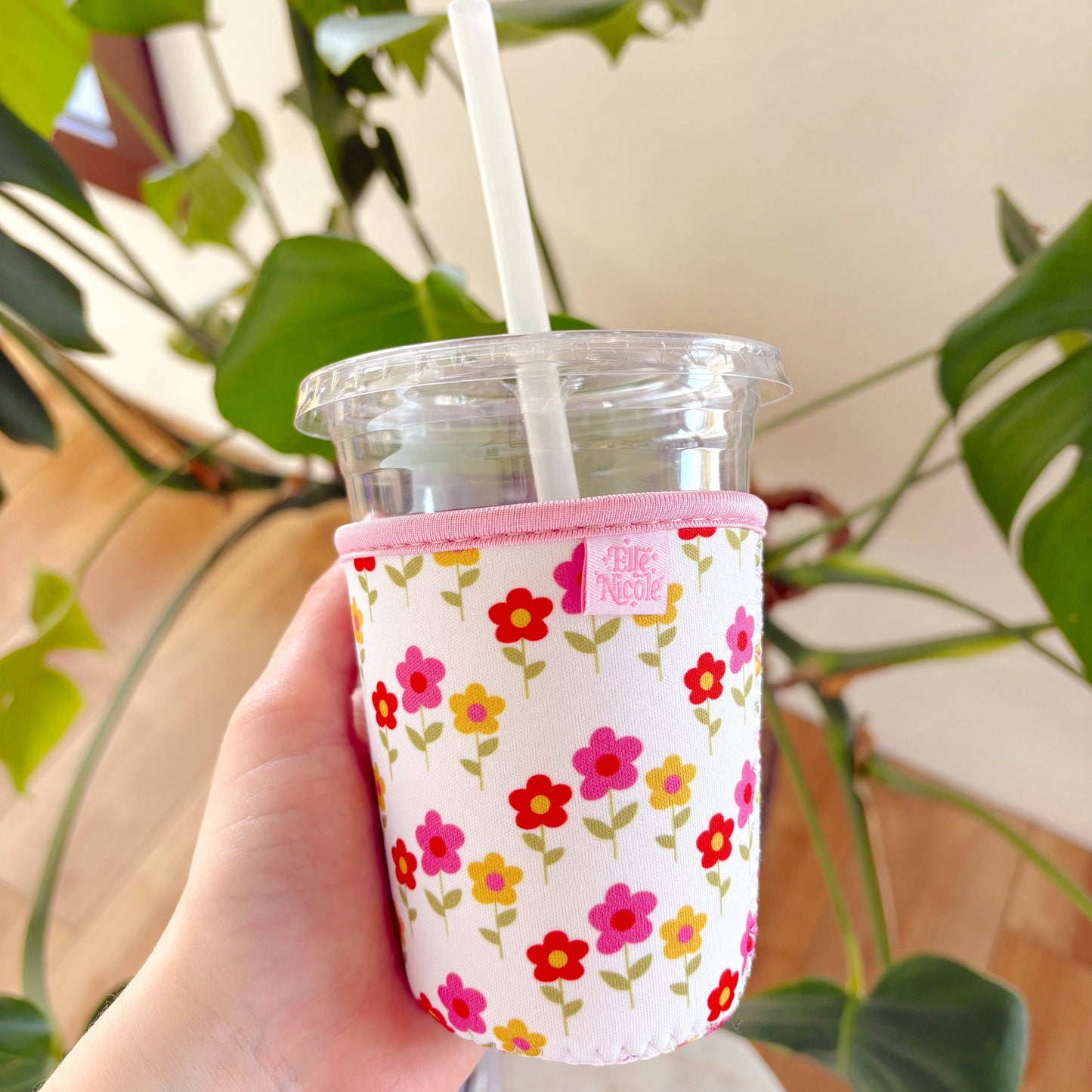 Coffee Cup Cover - Mod Floral - Iced Drink Sleeve: Large / 24oz