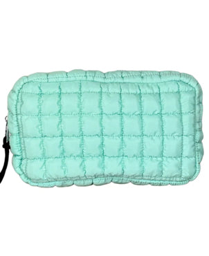 Puffer Quilted Makeup Bag Mint