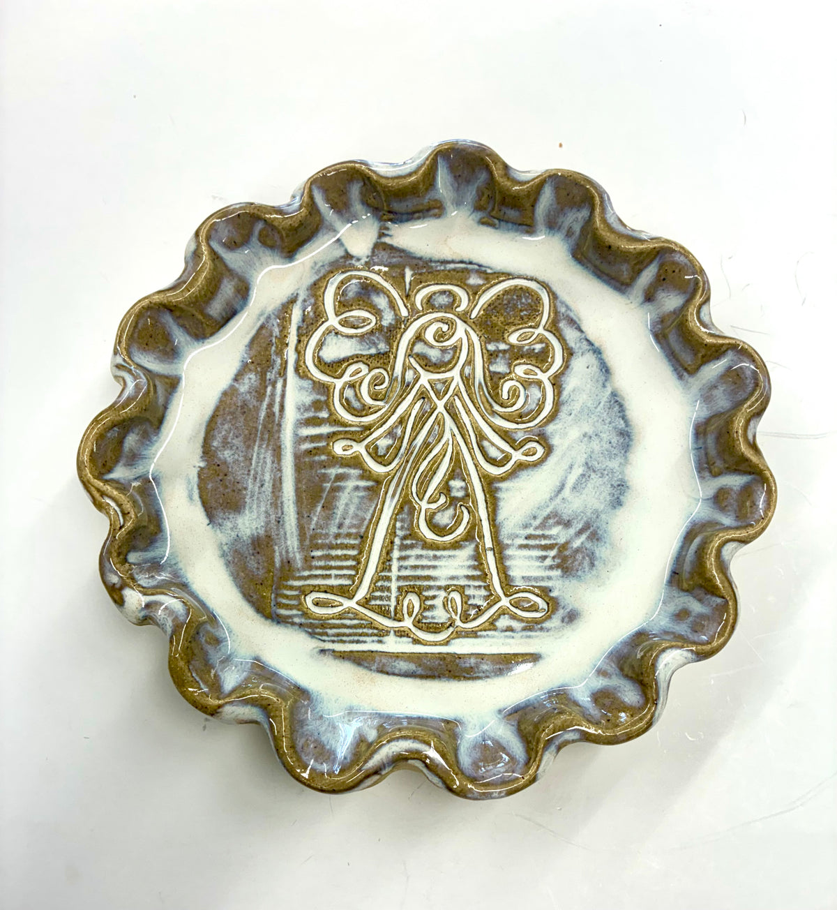 Angel Plate 7.5” - Tab Boren Pottery #169 Colors Vary