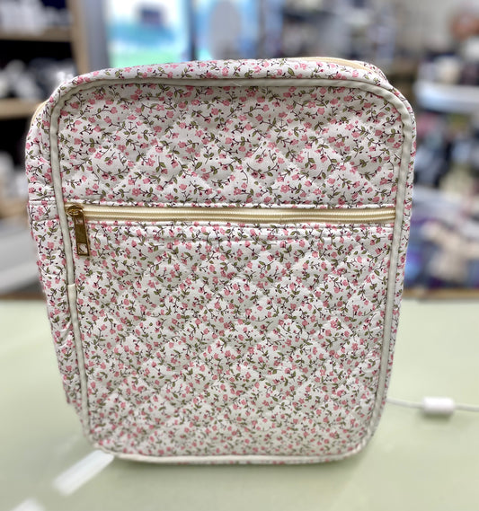 Quilted Bible Cover - Light Pink Floral