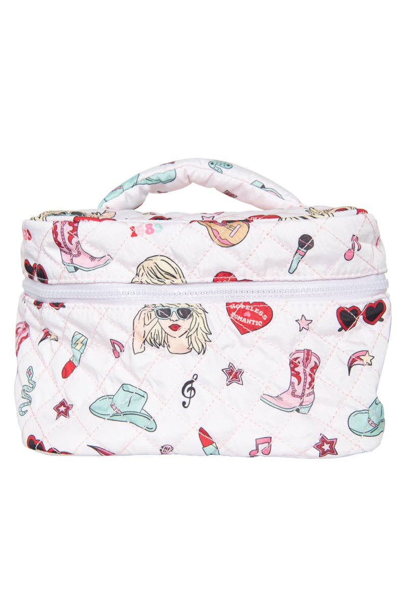 Music Girl Icons Cosmetic Make Up Bag: Light Pink