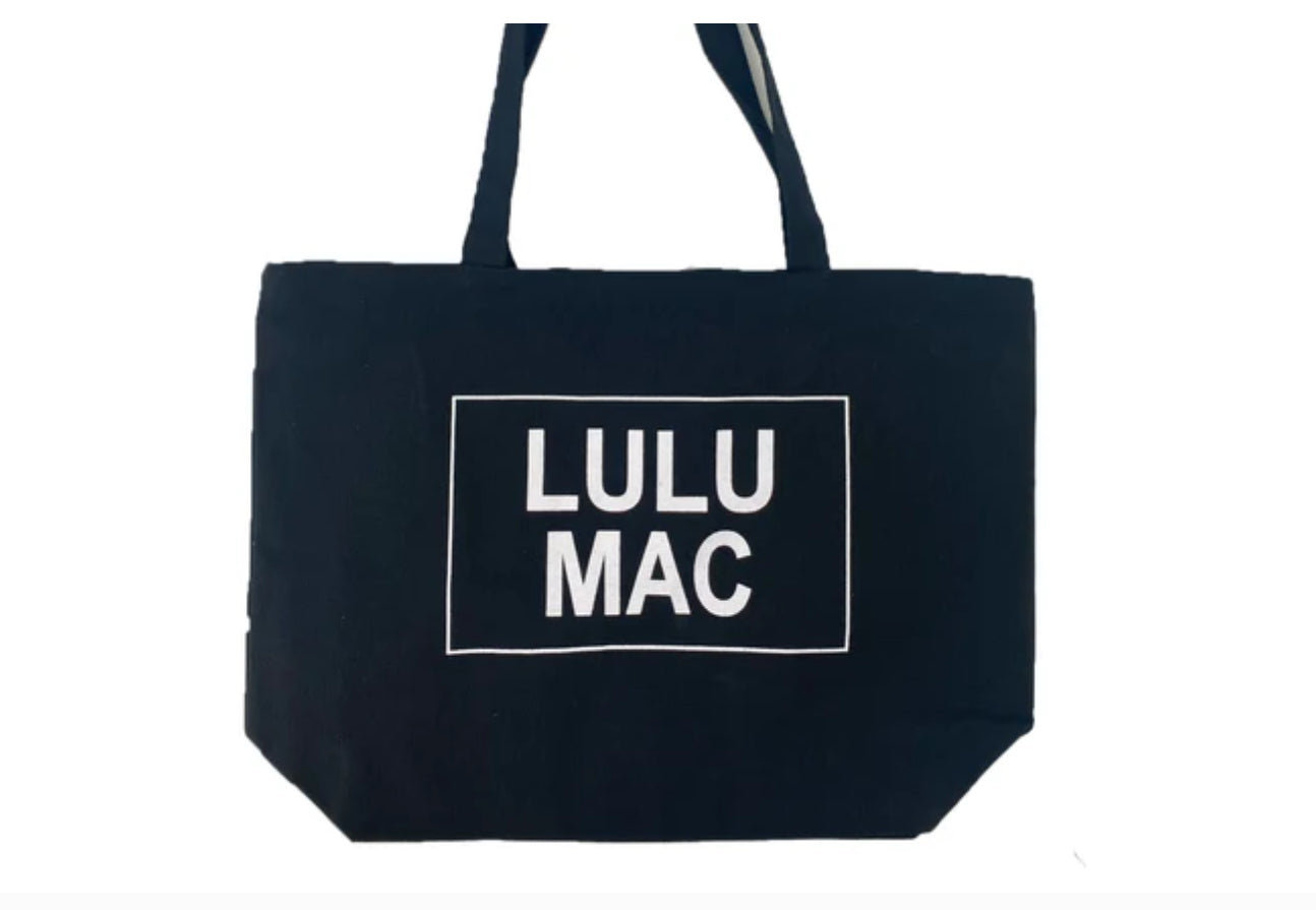 LULU MAC Black Canvas Tote