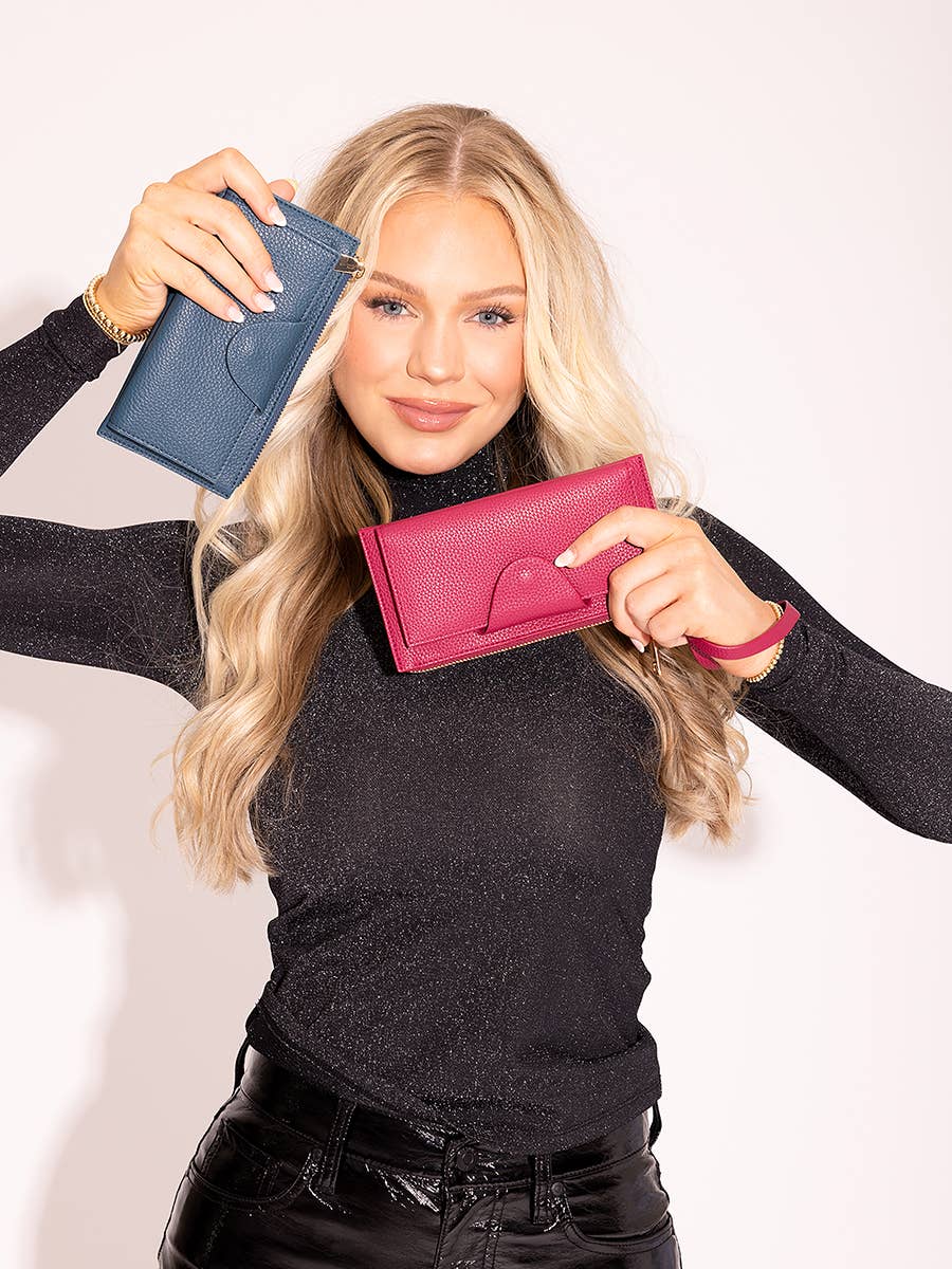 Kyla RFID Wallet w/ Snap Closure: Coffee