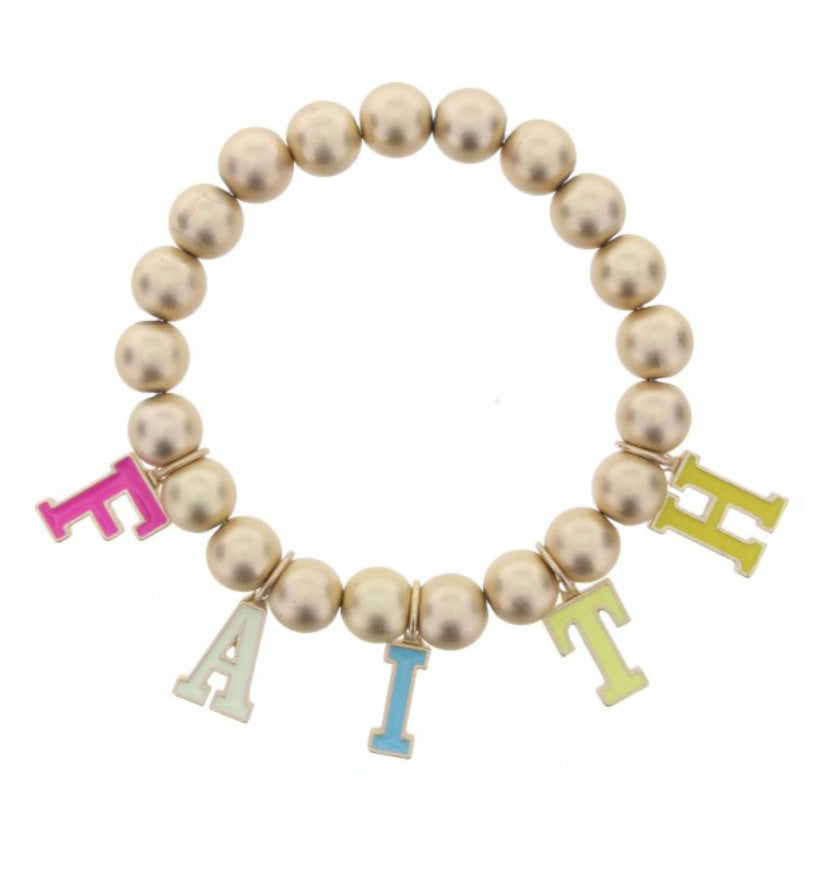 Kids Multi Enamel “FAITH” Bracelet / Jane Marie