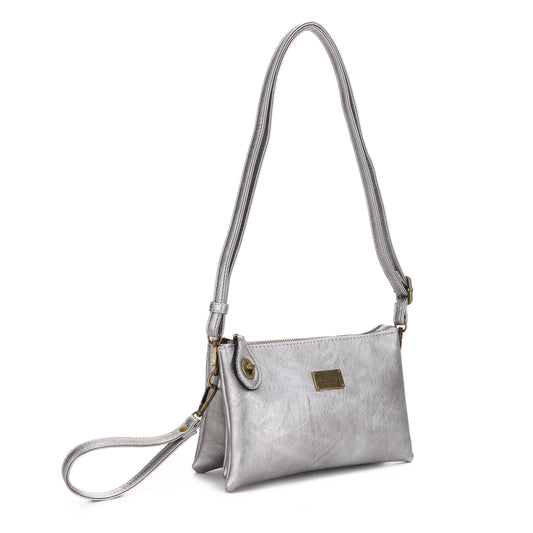 Liz Soto Ella 3311 cross-body and wristlet: Lt. Pewter / Cross body