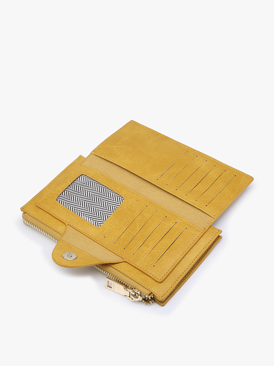 Kyla RFID Wallet w/ Snap Closure: Coffee