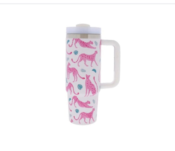 See ya, Cheetah 30oz Tumbler with Straw and Handle - Jane Marie
