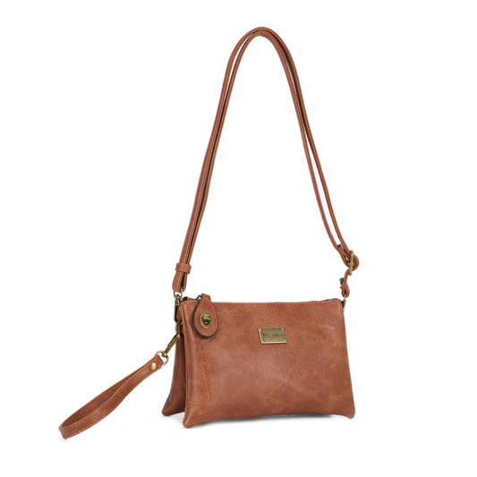 Ella 3311 cross-body and wristlet: Brown / Cross body - Liz Soto