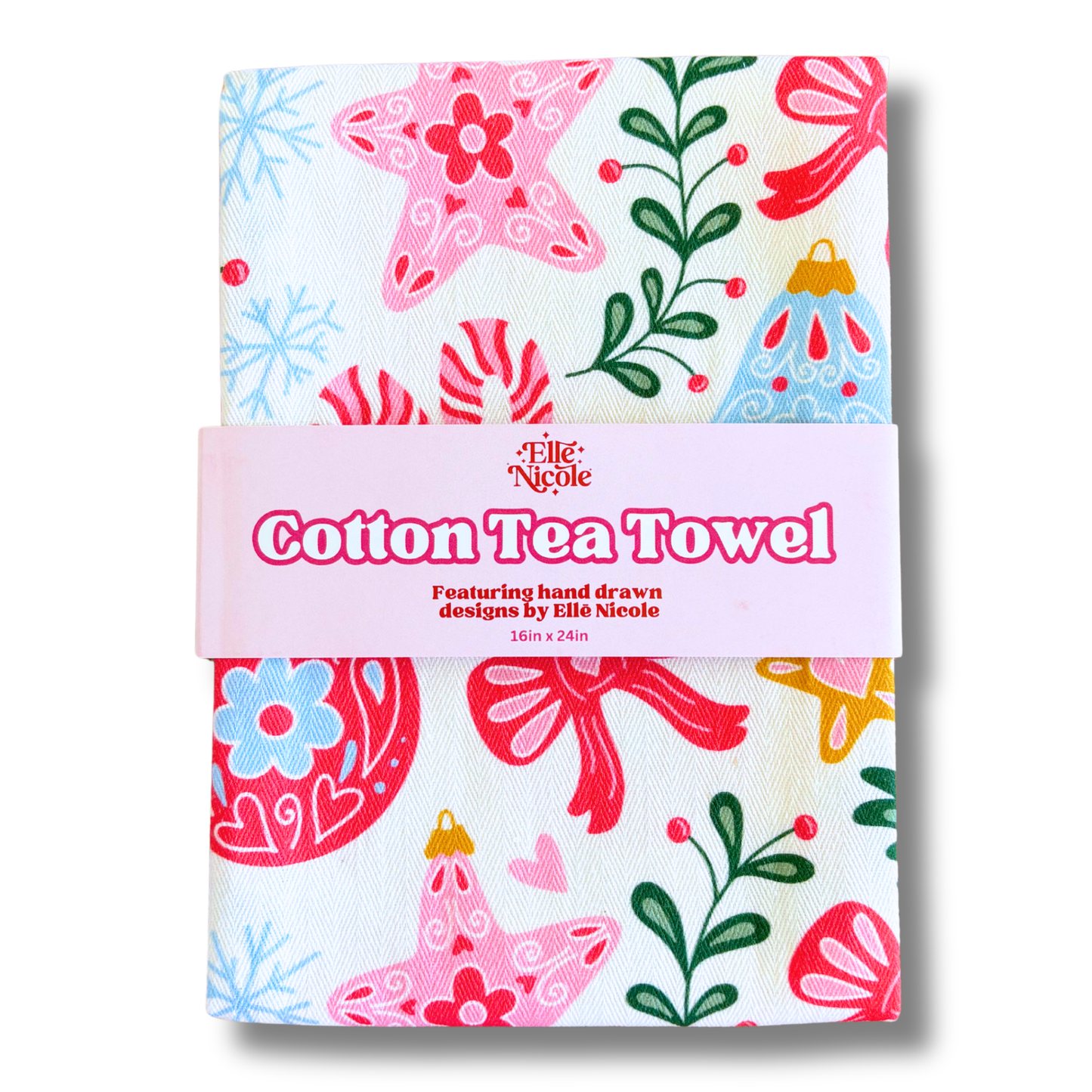 Cotton Tea Towel - Vintage Christmas