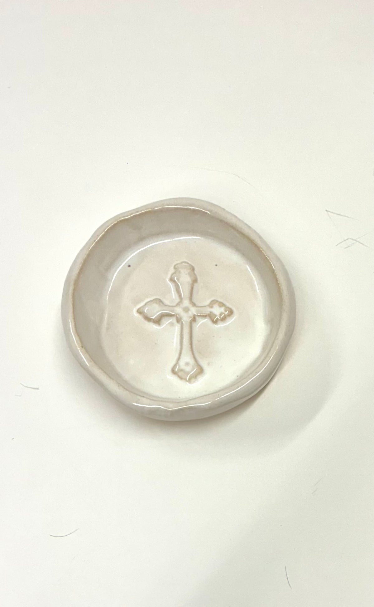 Petite Cross Dish 3.5” - Tab Boren Pottery #466