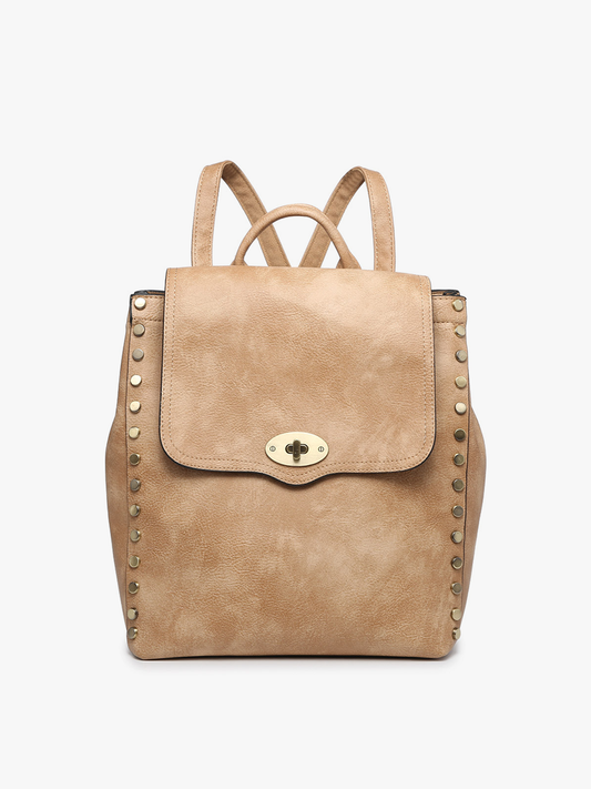 Bex Distressed Backpack: Tan  Jen & Co.