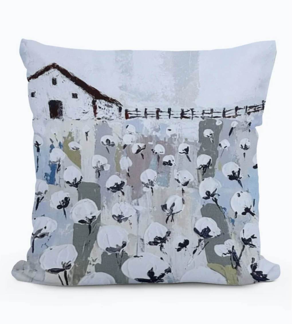 Cotton Fields Square Pillow 12x12