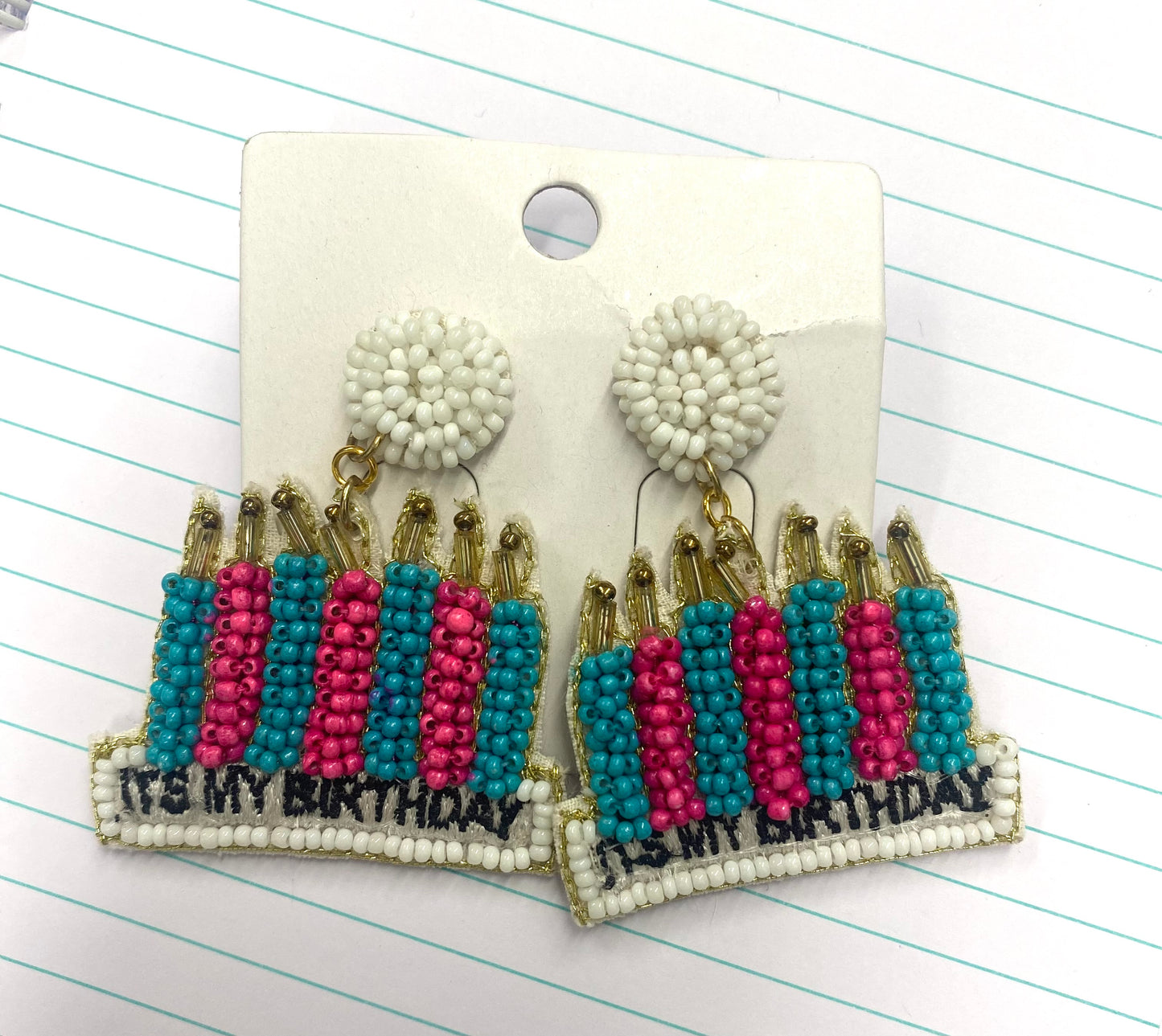 It’s My Birthday Seed Bead Birthday Candle Earrings