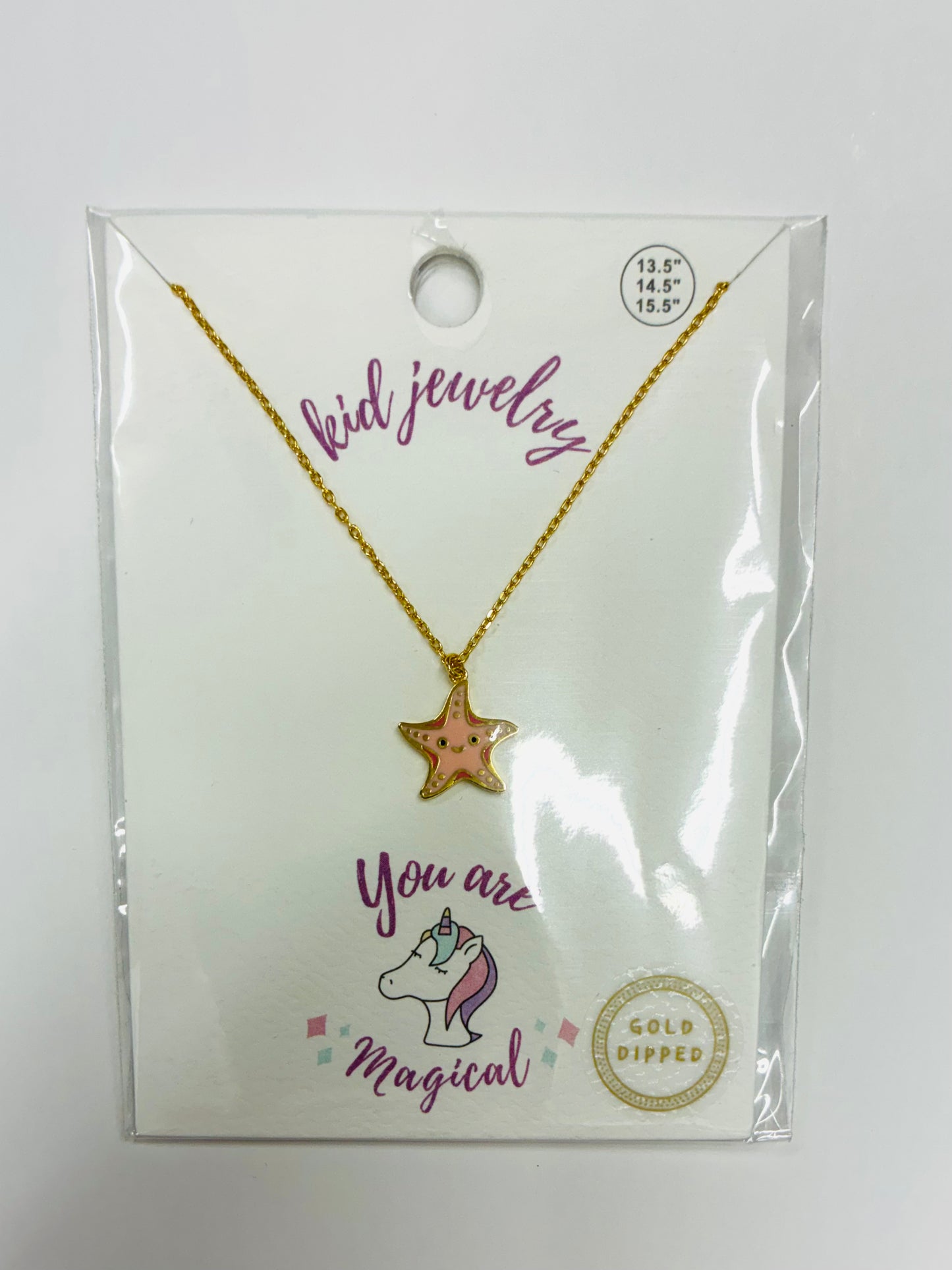 Kid’s Fun Gold Dipped Necklaces with Charm