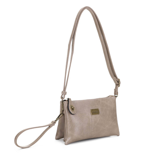 Ella 3311 cross-body and wristlet: Lt. Bronze / Cross body