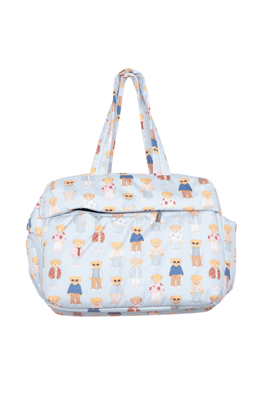 Teddy Bears Duffle Weekender Bag: Light Blue