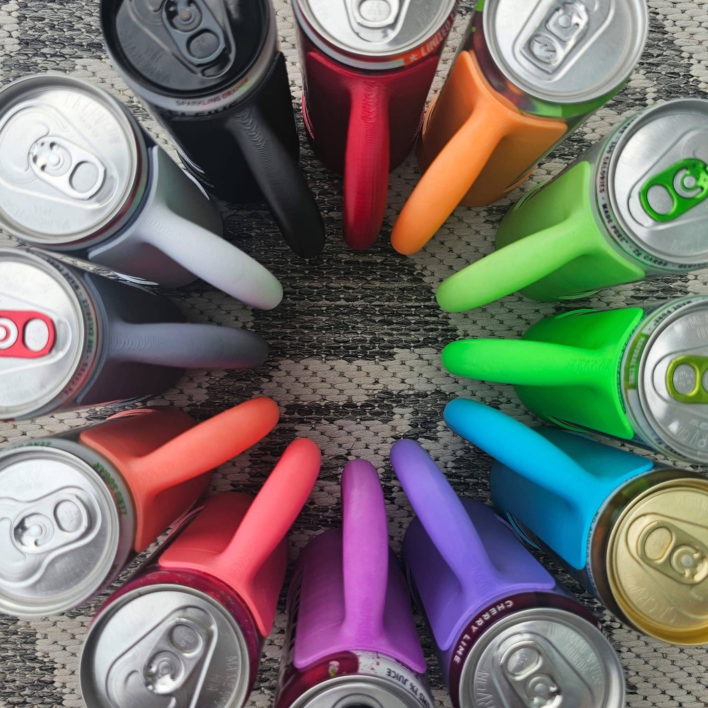 12 oz Slim Can Holder Handle Redbull, Alani Nu, White Claw: Black