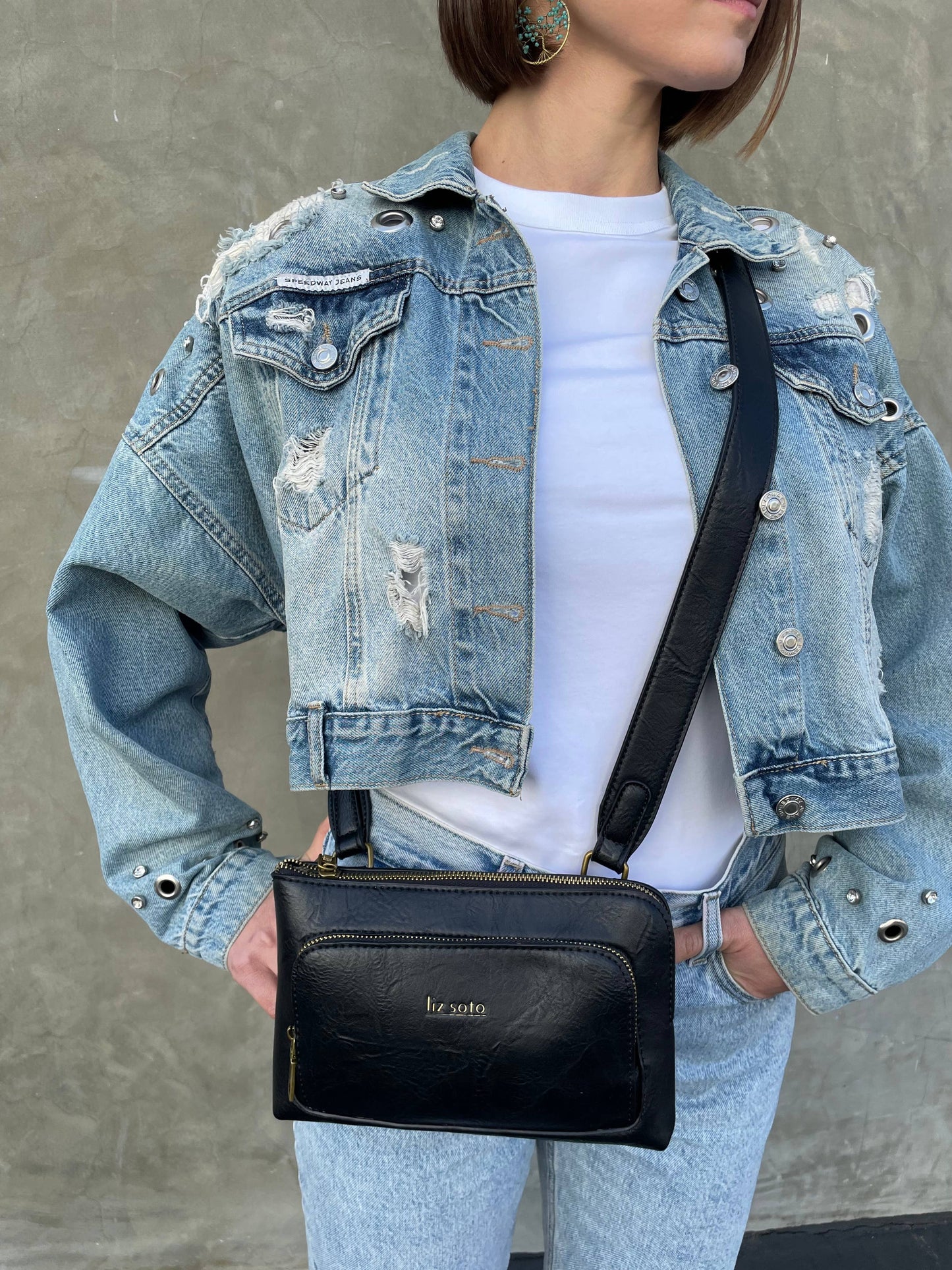 Liz Soto Jenni 3320 cross body: Lt. Pewter