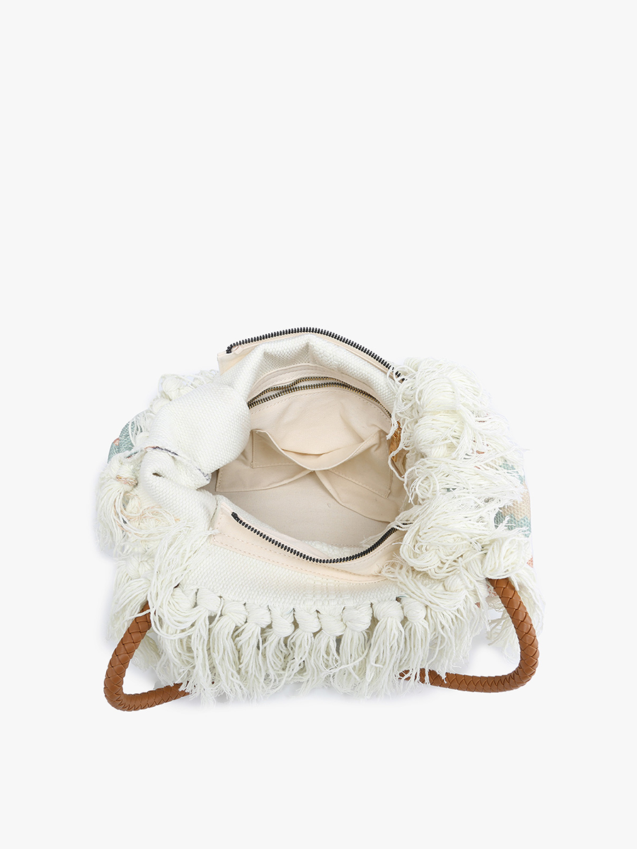 Jen & Co. Madison Handwoven Aztec Tote: Black/White