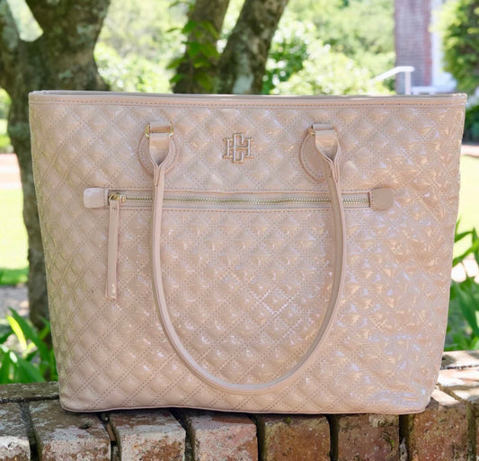 Jayden Tote Nude Patent SQ - Caroline Hill