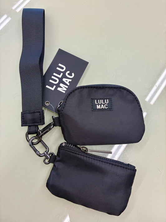 LULU MAC Black/Black Double Pouch Wristlets