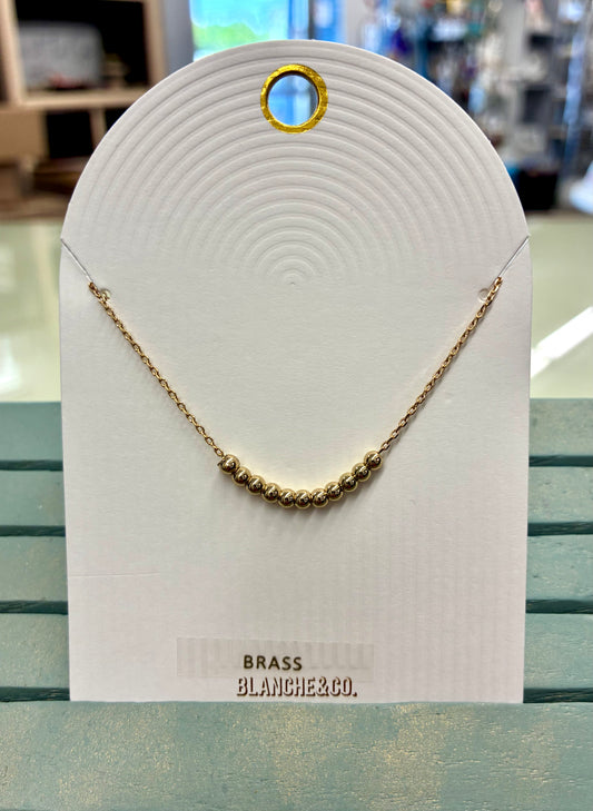 Small Beaded Gold or Silver (Brass) Necklace